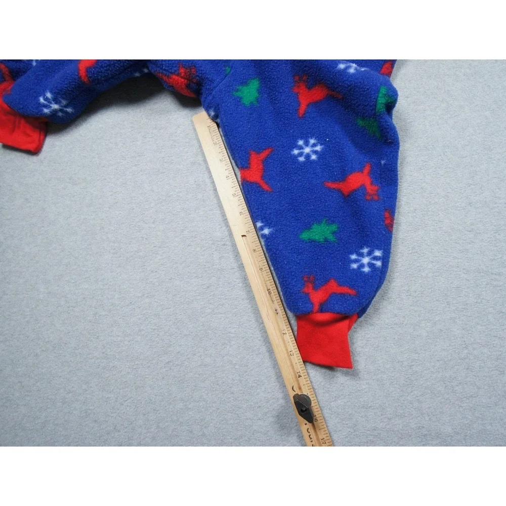 Vintage Baby Bgosh Overalls Kids 24M Blue Fleece Christmas Snowflake OshKosh